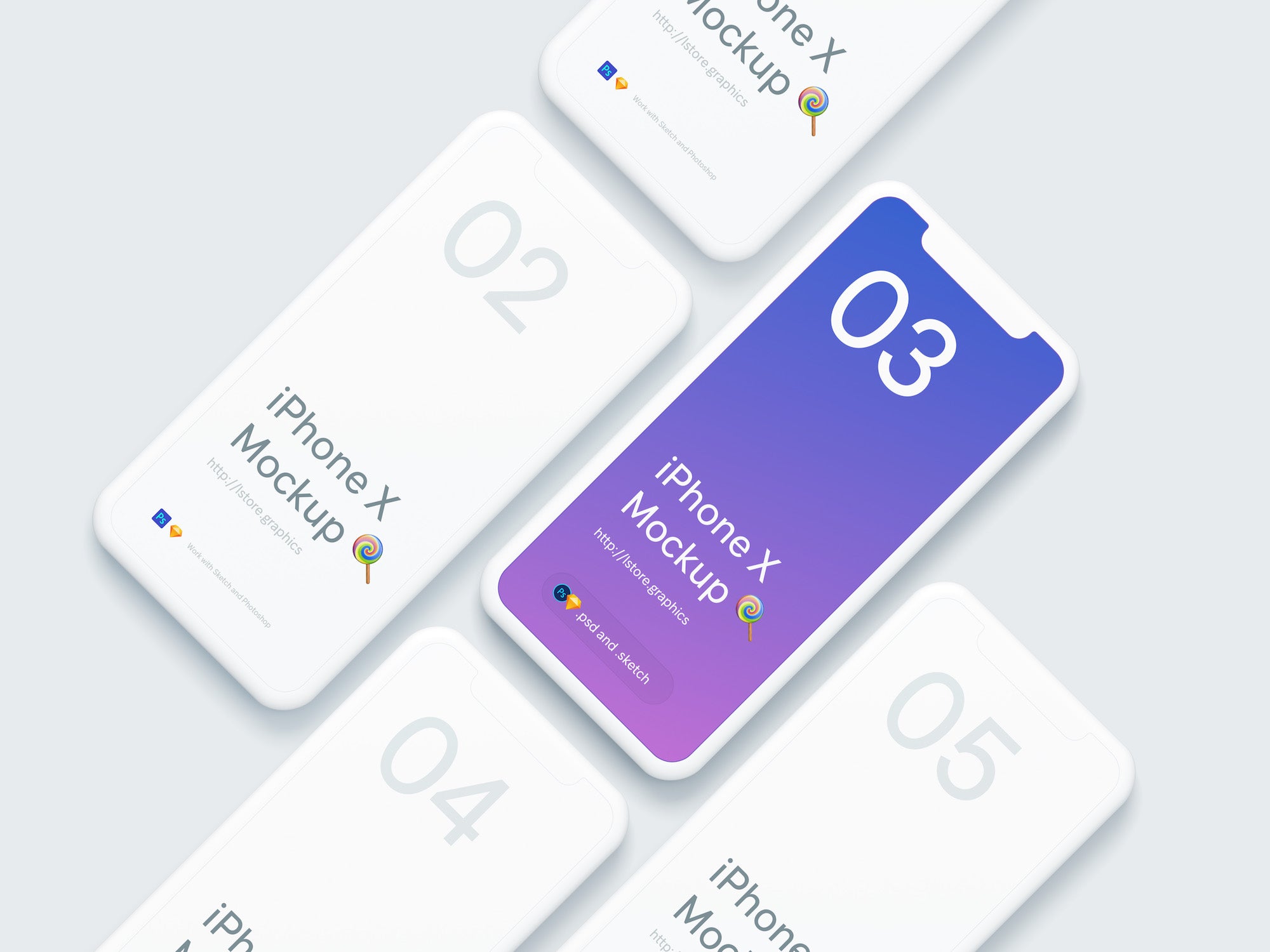 Simple iPhone X PSD Mockups