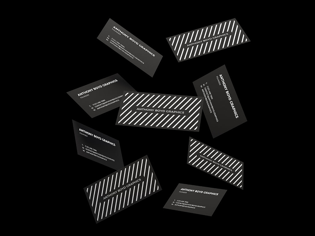 Floating Business Cards Mockup PSD