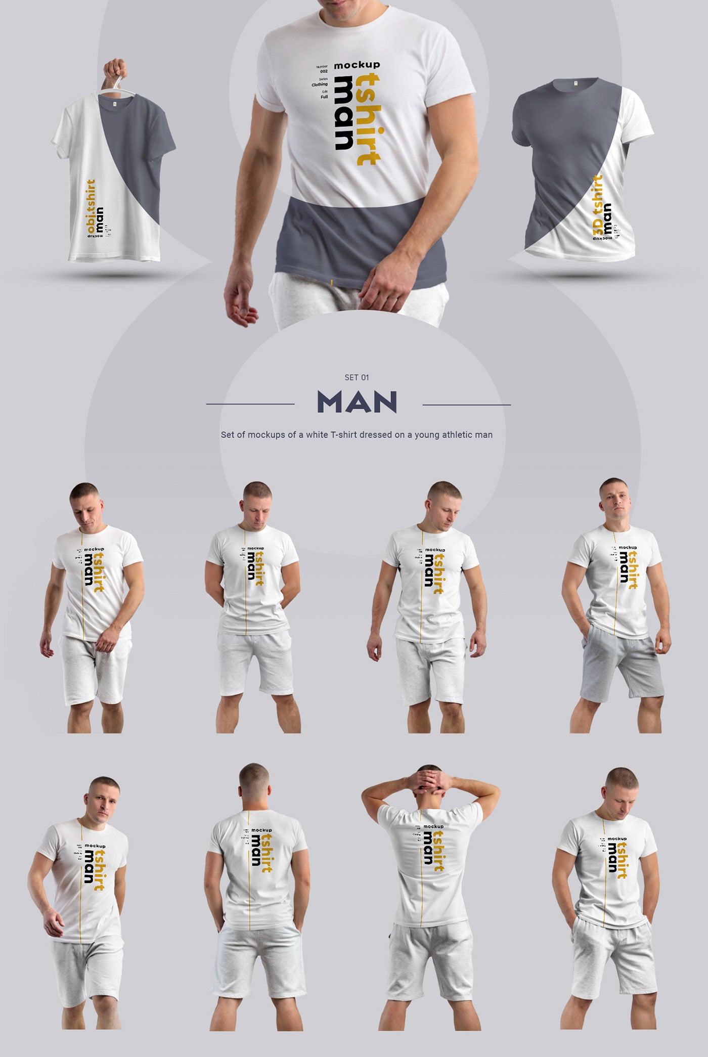 T-Shirt PSD Mockups on a Man