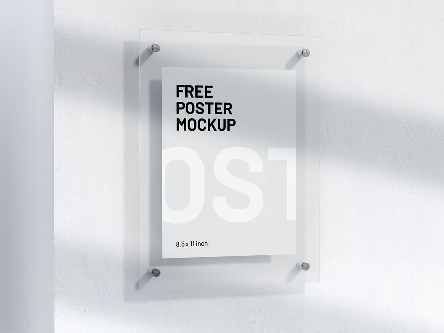 Letter Size Poster Mockup PSD
