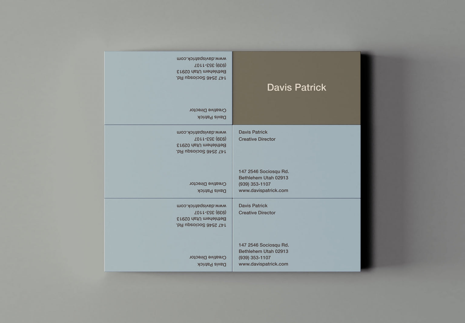 6 Business Cards Mockup