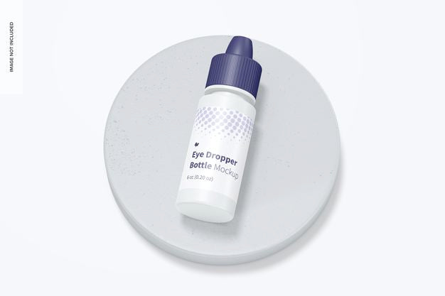 6 Cc Eye Dropper Bottle Mockup, Top View Psd