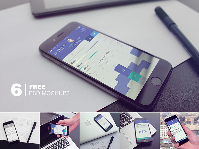 6 Iphone6 Psd Mockups