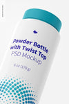 6 Oz Powder Bottle With Twist Top Mockup, Close Up Psd