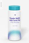 6 Oz Powder Bottle With Twist Top Mockup Psd