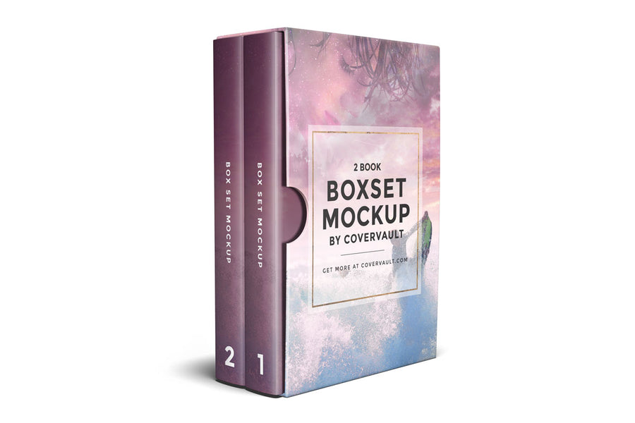 6 X 9 2-Book Box Set Mockup Template