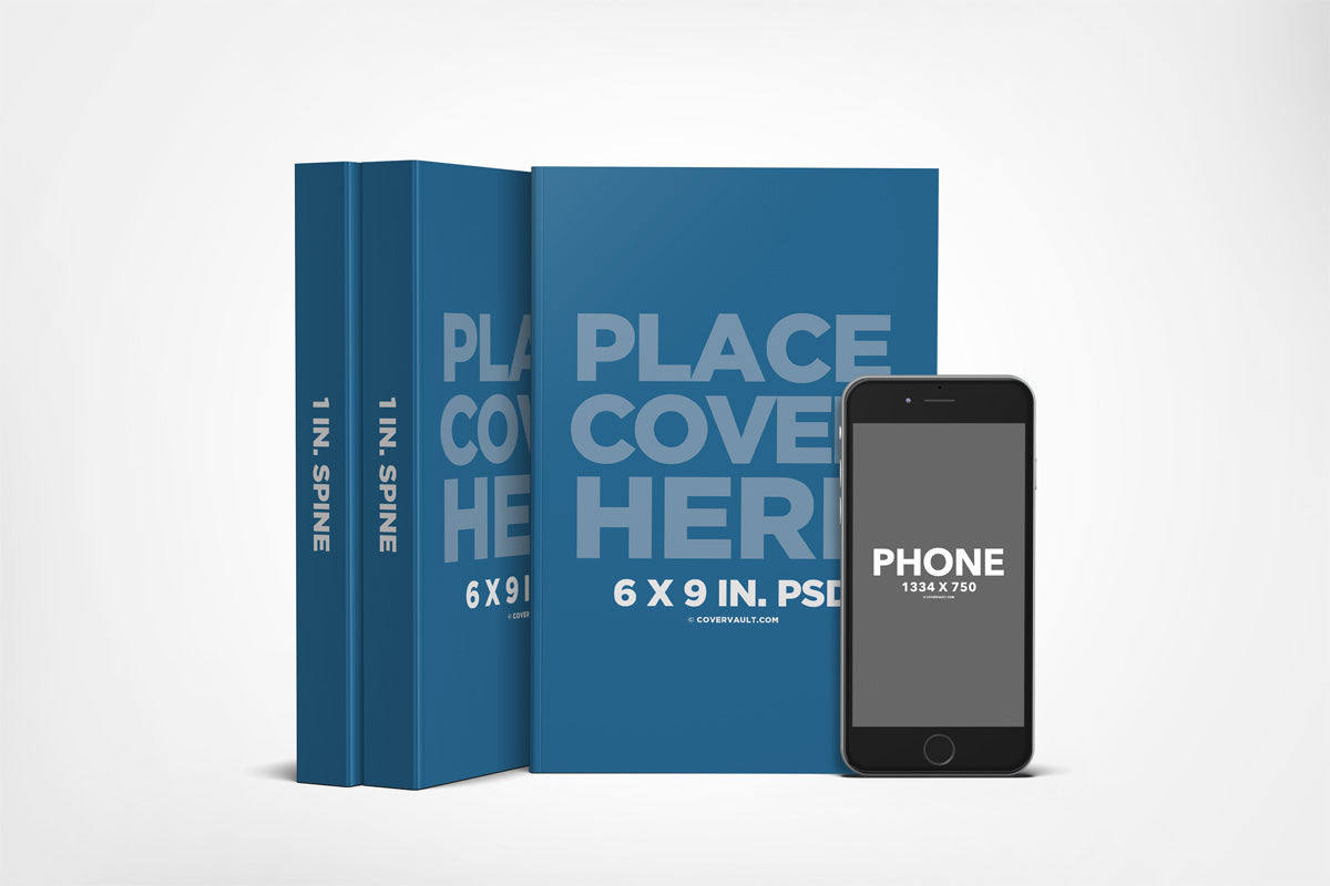 6 X 9 Book Series Mockup With Ereader Template