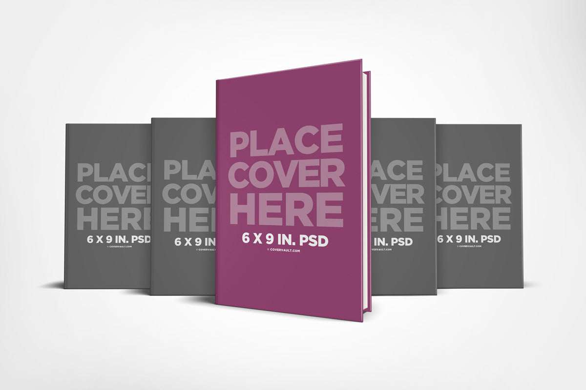 6 X 9 Hardcover Book Series Presentation Mockup
