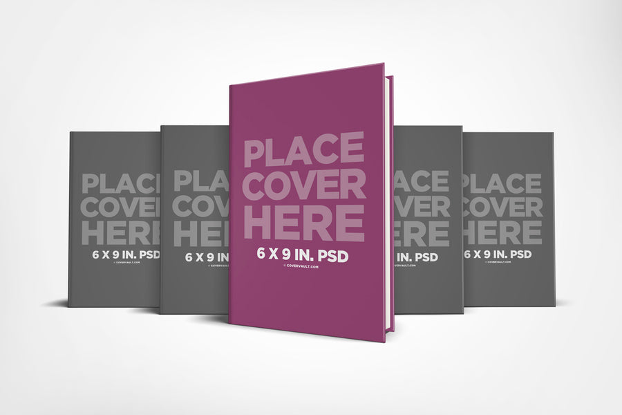 6 X 9 Hardcover Book Series Presentation Mockup