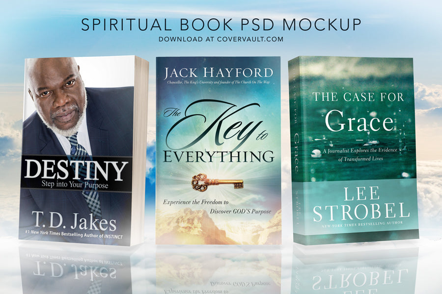 6 X 9 “Spiritual” Book Set Psd Mockup