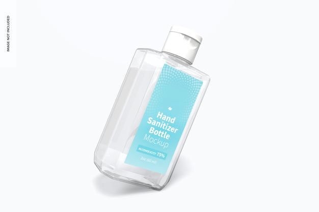 60 Ml Hand Sanitizer Bottle Mockup, Leaned Psd