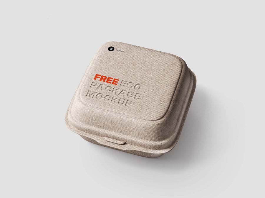 Eco Takeaway Box Package Mockup PSD