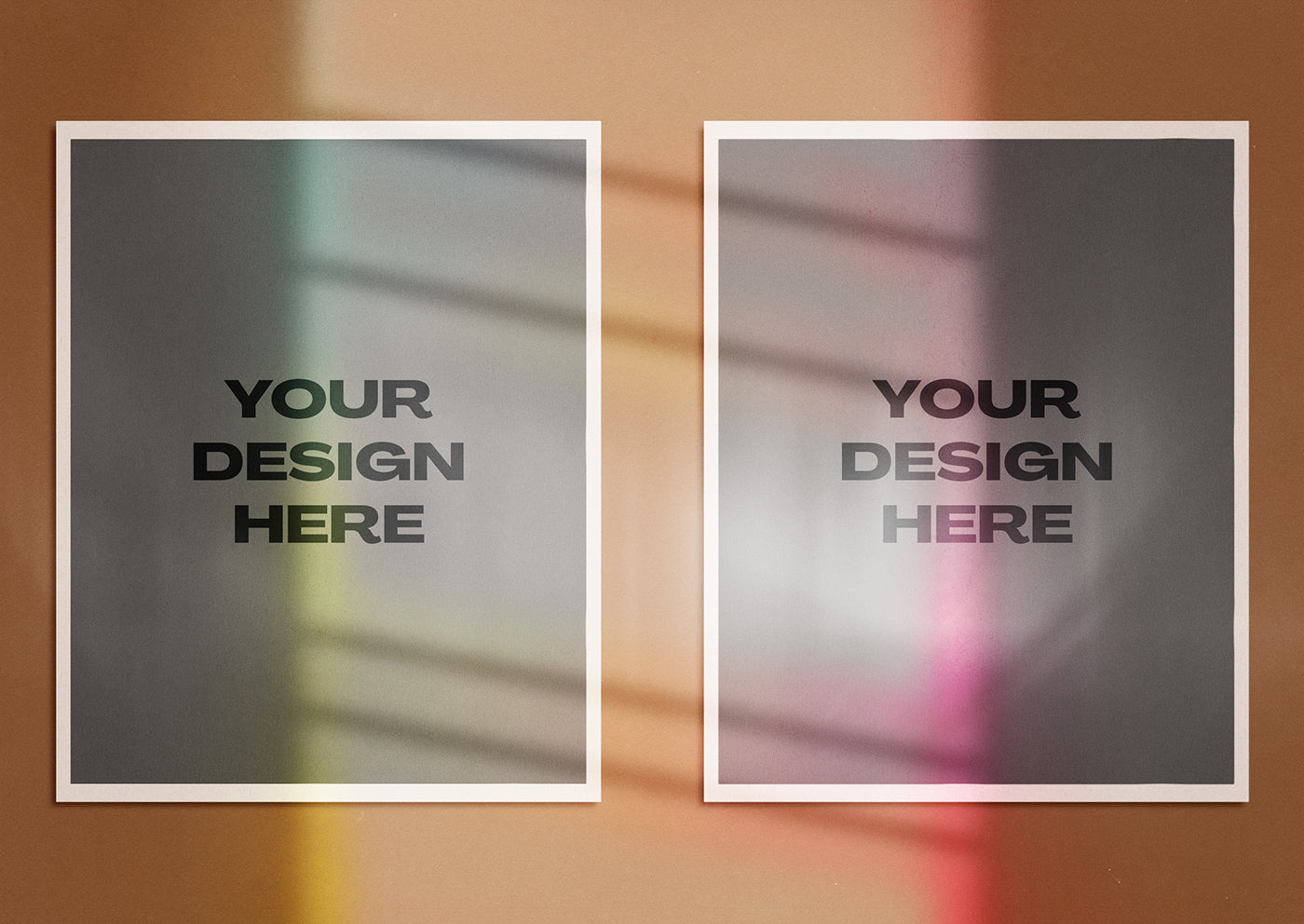 Realistic Poster with a Light Leak Mockup PSD