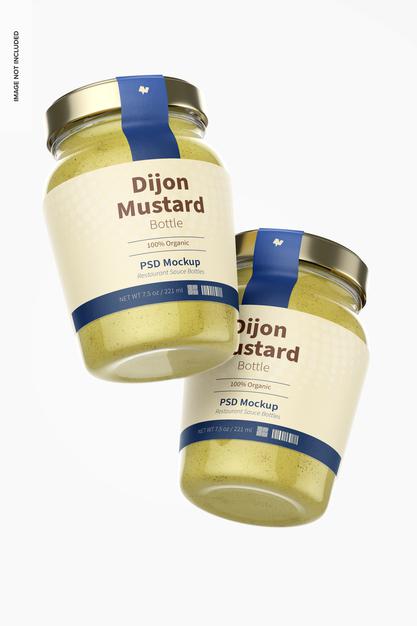 7.5 Oz Dijon Mustard Bottle Mockup Psd