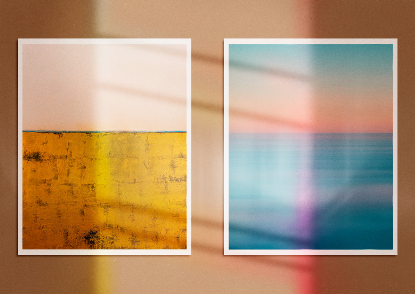 Realistic Poster with a Light Leak Mockup PSD