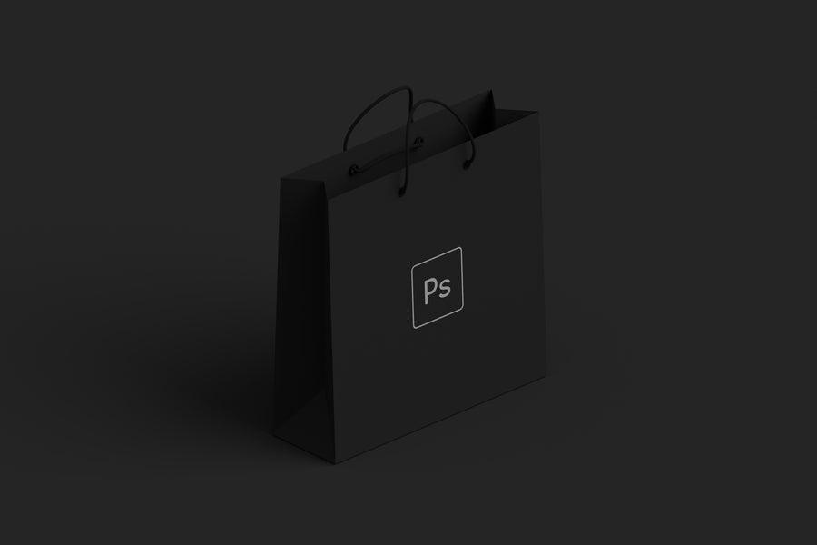 Black Modern Shopping Bag Mockup PSD