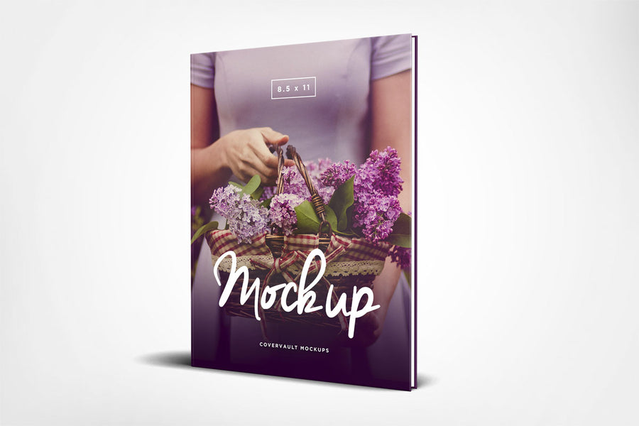 8.5 X 11 Standing Hardcover Book Mockup
