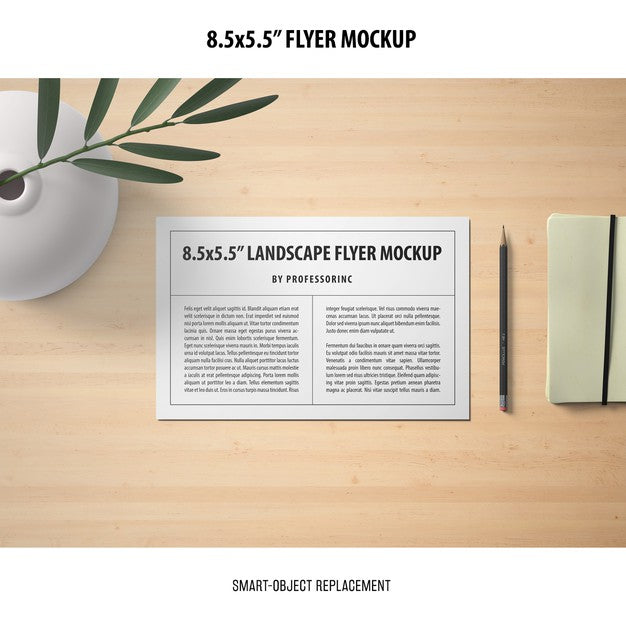 8.5X5.5 Flyer Mockup Psd