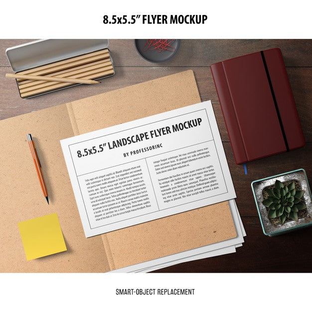 8.5X5.5 Flyer Mockup Psd