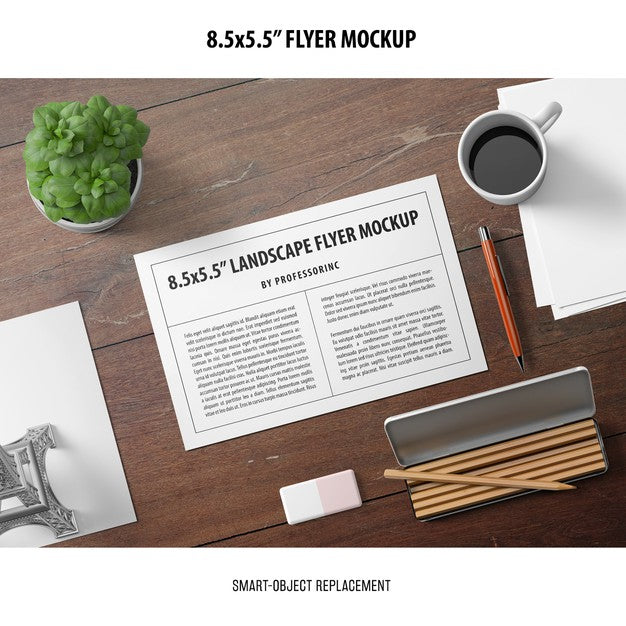 8.5X5.5 Flyer Mockup Psd