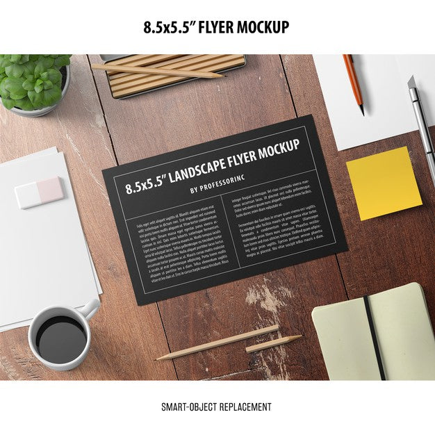 8.5X5.5 Flyer Mockup Psd