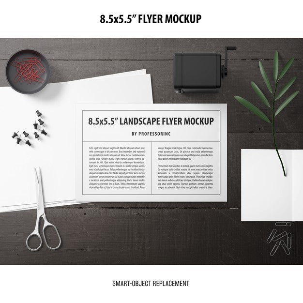 8.5X5.5 Flyer Mockup Psd