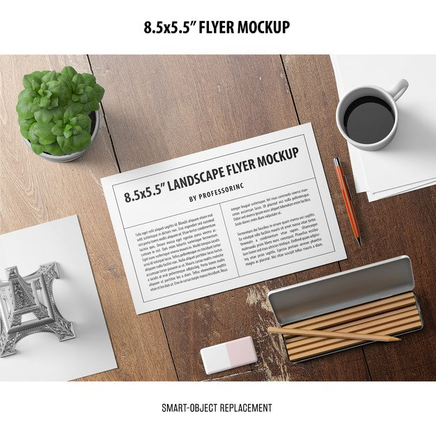 8.5X5.5 Flyer Mockup Psd