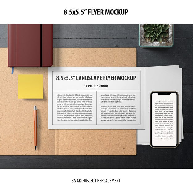 8.5X5.5 Flyer Mockup Psd