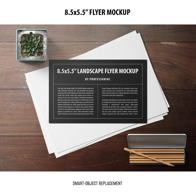 8.5X5.5 Flyer Mockup Psd