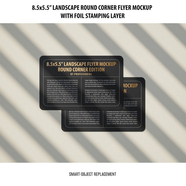 8.5X5.5 Landscape Flyer Mockup Psd