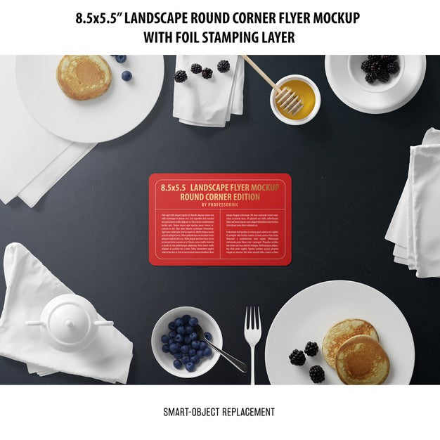 8.5X5.5 Landscape Flyer Mockup Psd