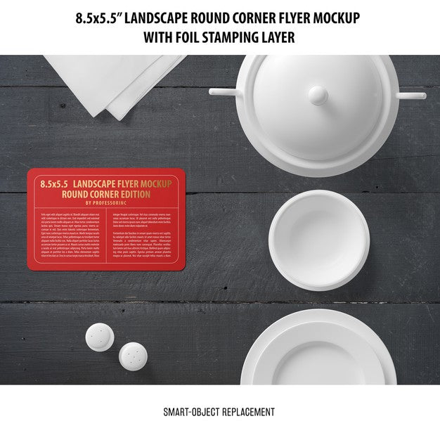 8.5X5.5 Landscape Flyer Mockup Psd