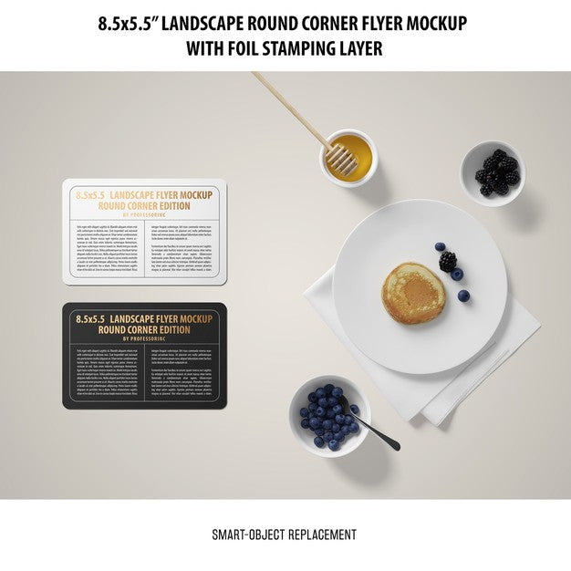 8.5X5.5 Landscape Flyer Mockup Psd