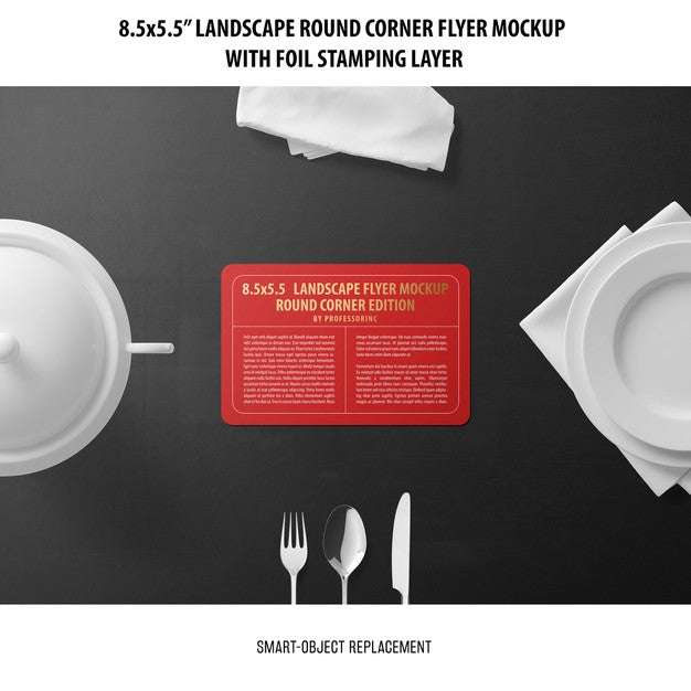 8.5X5.5 Landscape Flyer Mockup Psd