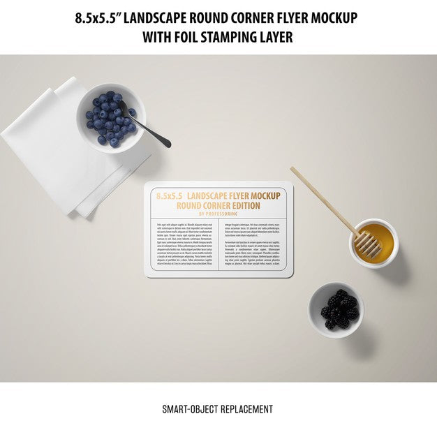 8.5X5.5 Landscape Flyer Mockup Psd