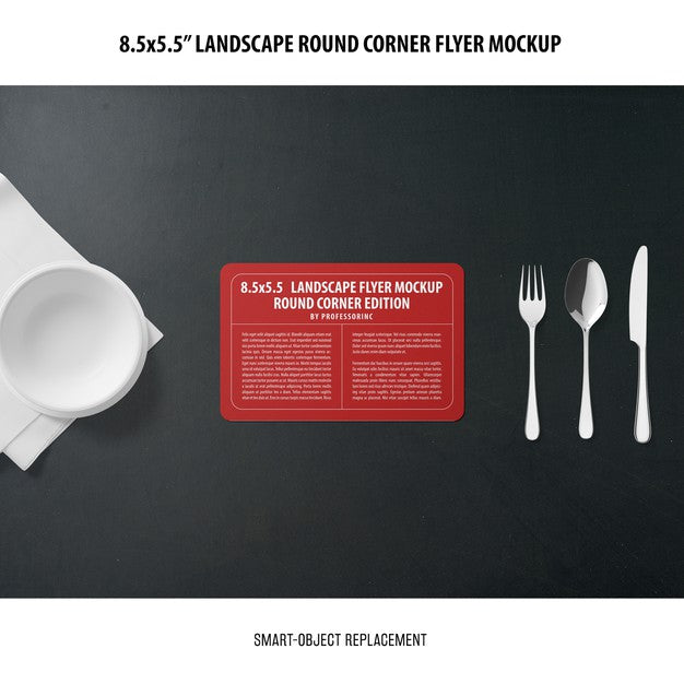 8.5X5.5 Landscape Flyer Mockup Psd