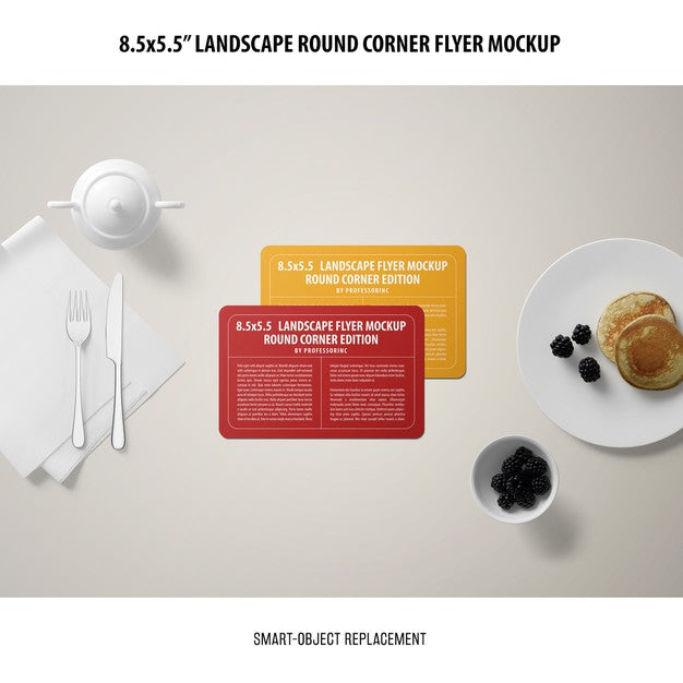 8.5X5.5 Landscape Flyer Mockup Psd