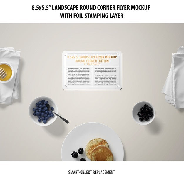 8.5X5.5 Landscape Flyer Mockup Psd