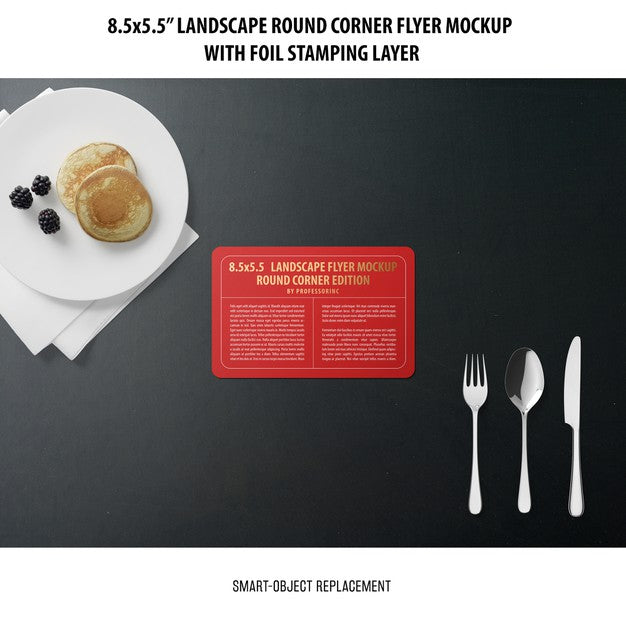 8.5X5.5 Landscape Flyer Mockup Psd