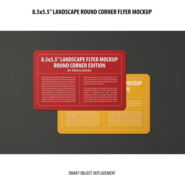 8.5X5.5 Landscape Flyer Mockup Psd