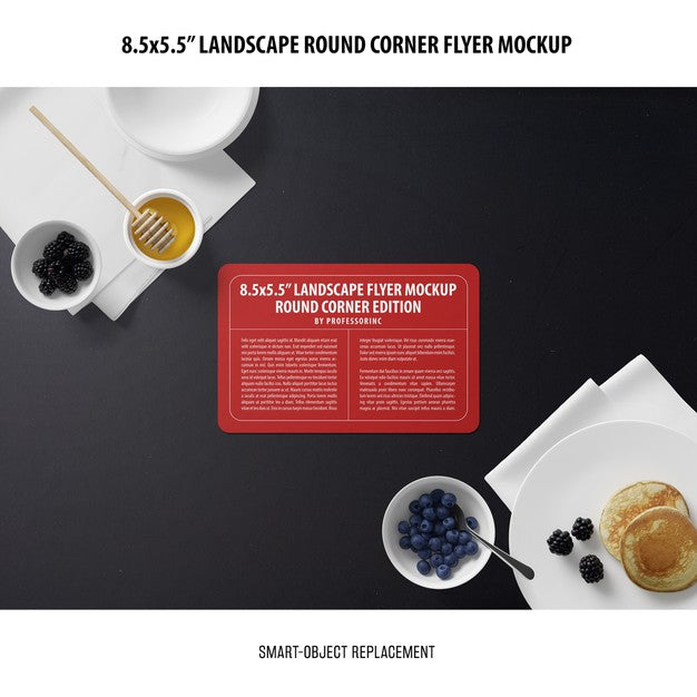 8.5X5.5 Landscape Flyer Mockup Psd