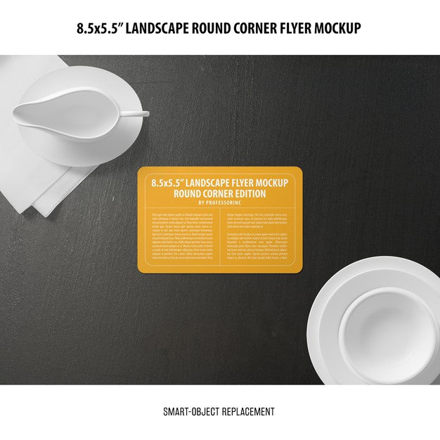 8.5X5.5 Landscape Flyer Mockup Psd