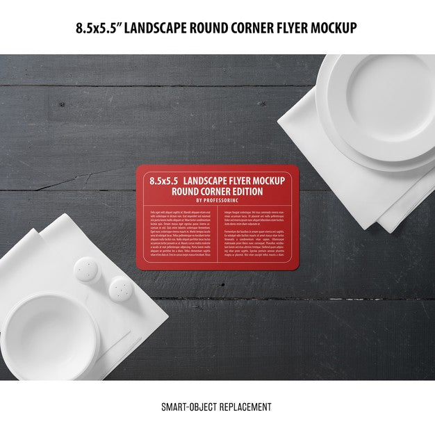 8.5X5.5 Landscape Flyer Mockup Psd