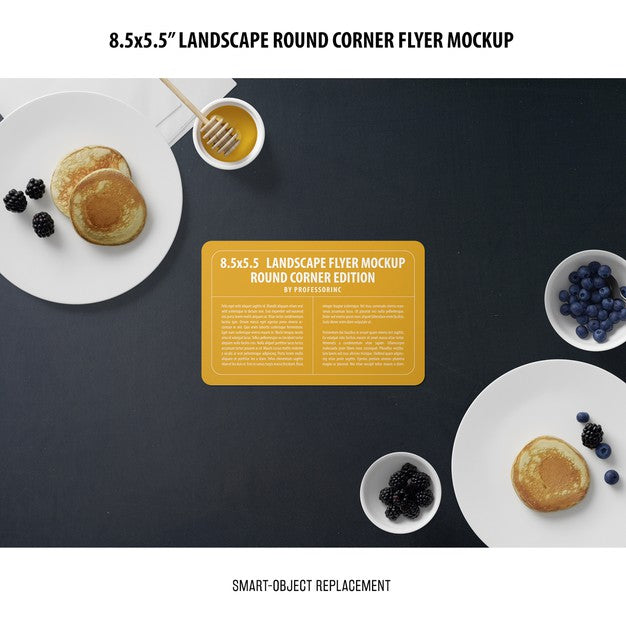 8.5X5.5 Landscape Flyer Mockup Psd