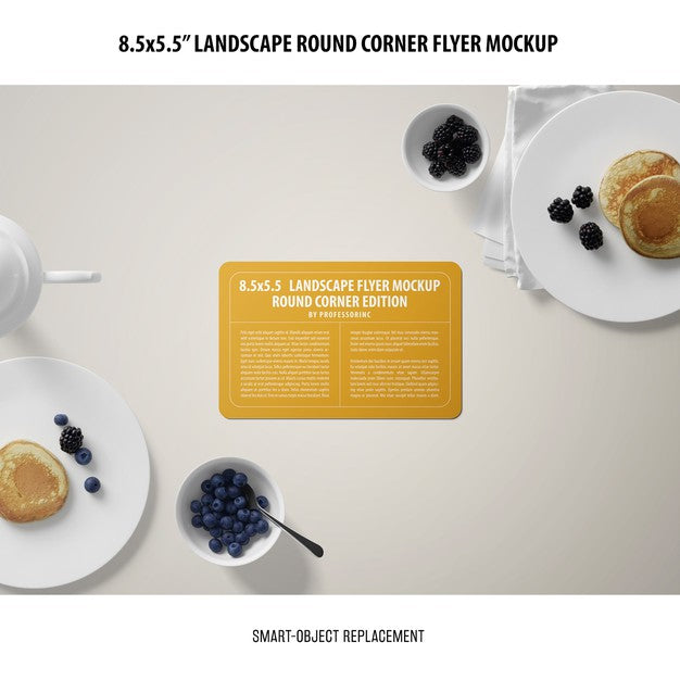 8.5X5.5 Landscape Flyer Mockup Psd