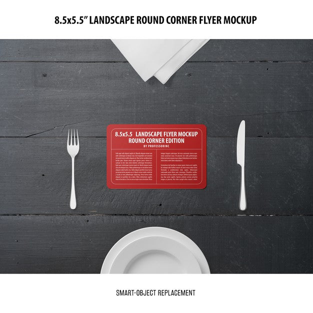 8.5X5.5 Landscape Flyer Mockup Psd