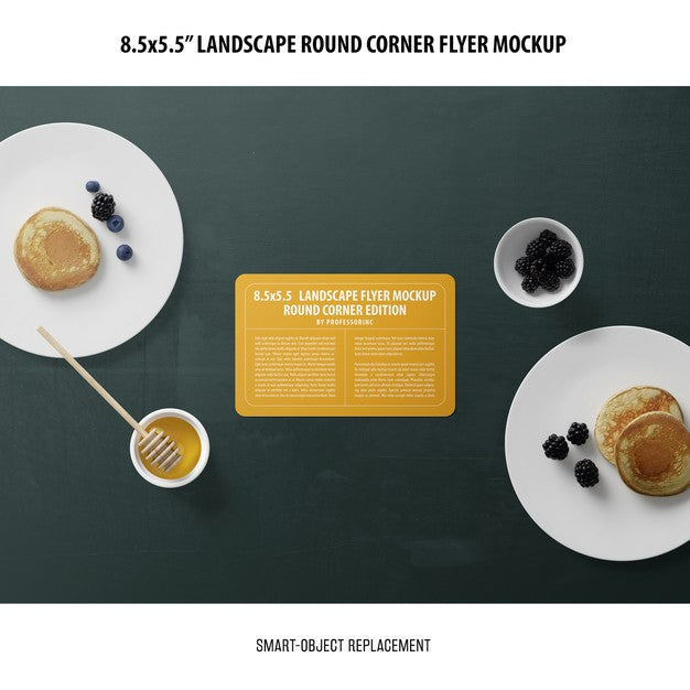 8.5X5.5 Landscape Flyer Mockup Psd