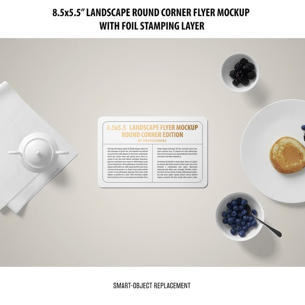 8.5X5.5 Landscape Flyer Mockup Psd