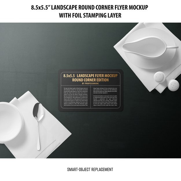 8.5X5.5 Landscape Flyer Mockup Psd