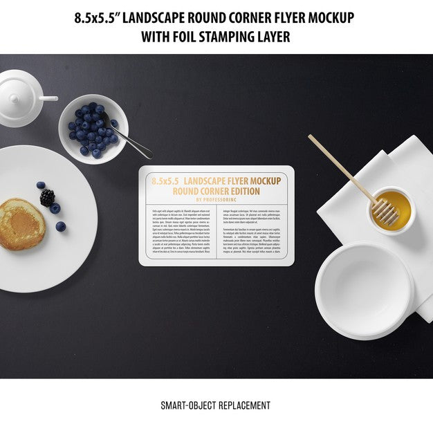 8.5X5.5 Landscape Flyer Mockup Psd